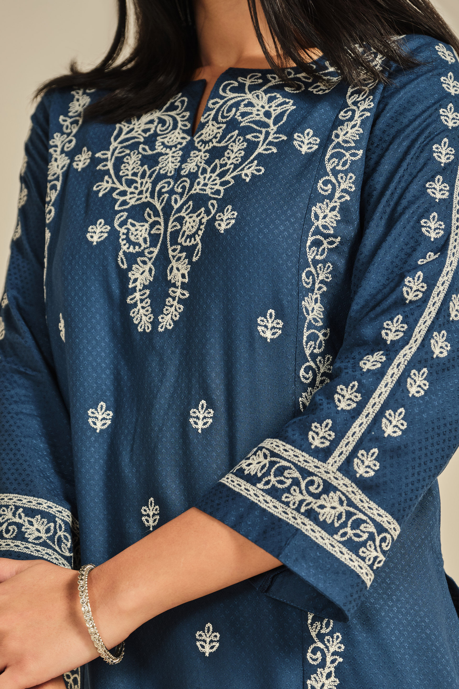 Manmohak Indigo Kurta Set, Indigo, image 5